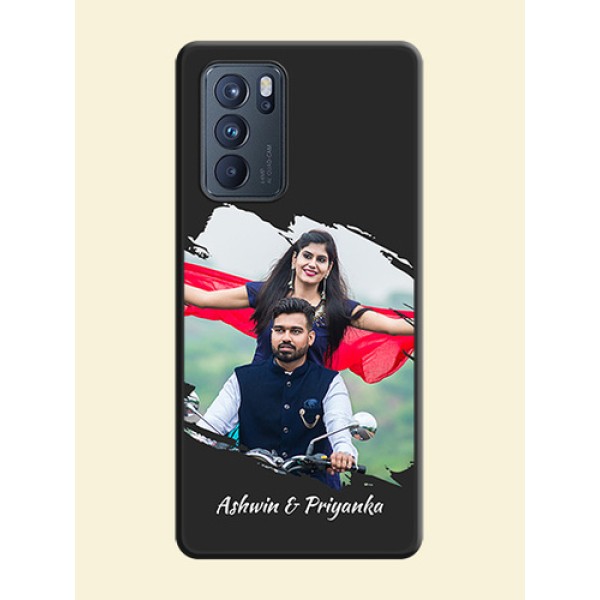 Grunge Brush Strokes on Photo on Space Black Soft Matte Back Cover - Oppo Reno 6 Pro 5G