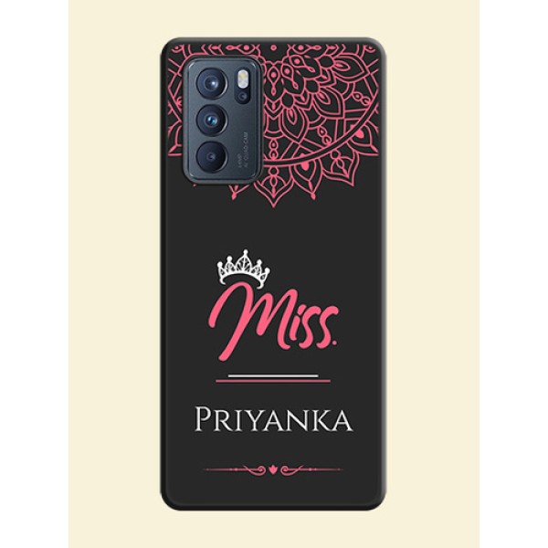 Mrs Name with Floral Design on Space Black Personalized Soft Matte Phone Covers - Oppo Reno 6 Pro 5G Mrs Name with Floral Design on Space Black Personalized Soft Matte Phone Covers - Oppo Reno 6 Pro 5G