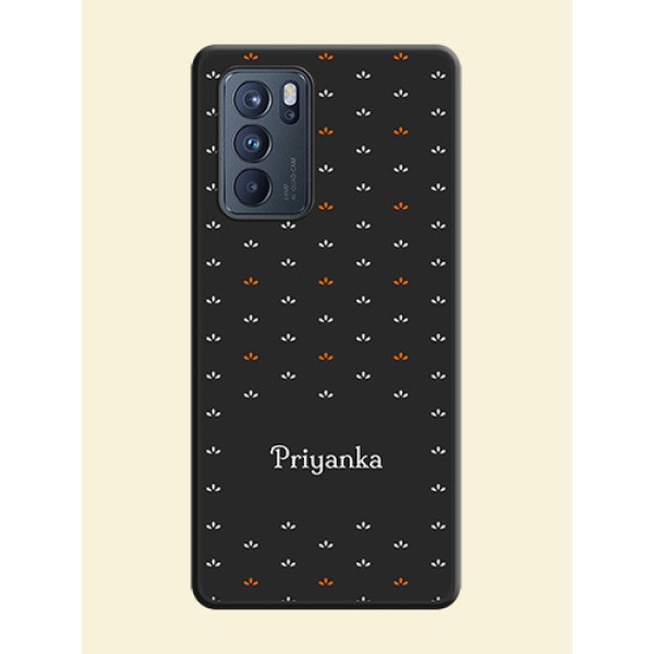 Simple Pattern With Custom Text On Space Black Personalized Soft Matte Phone Covers -Oppo Reno 6 Pro 5G Simple Pattern With Custom Text On Space Black Personalized Soft Matte Phone Covers -Oppo Reno 6 Pro 5G