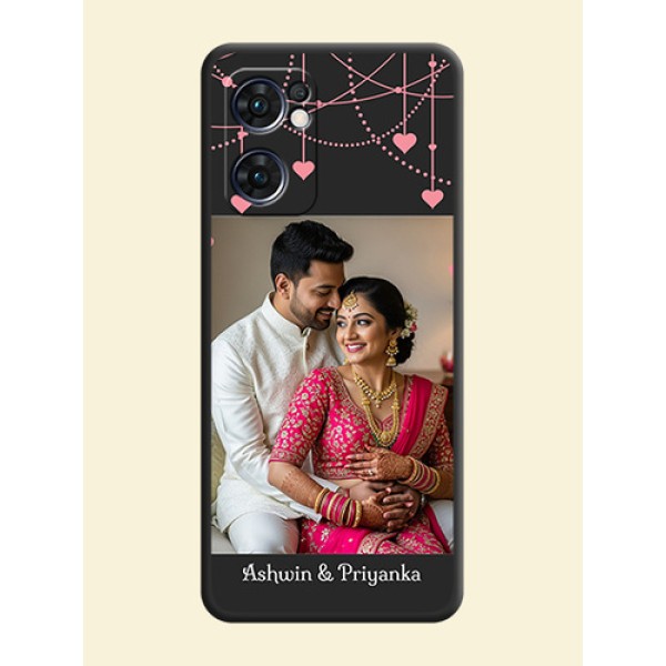 Pink Love Hangings with Text on Space Black Custom Soft Matte Back Cover - Oppo Reno 7 5G Pink Love Hangings with Text on Space Black Custom Soft Matte Back Cover - Oppo Reno 7 5G