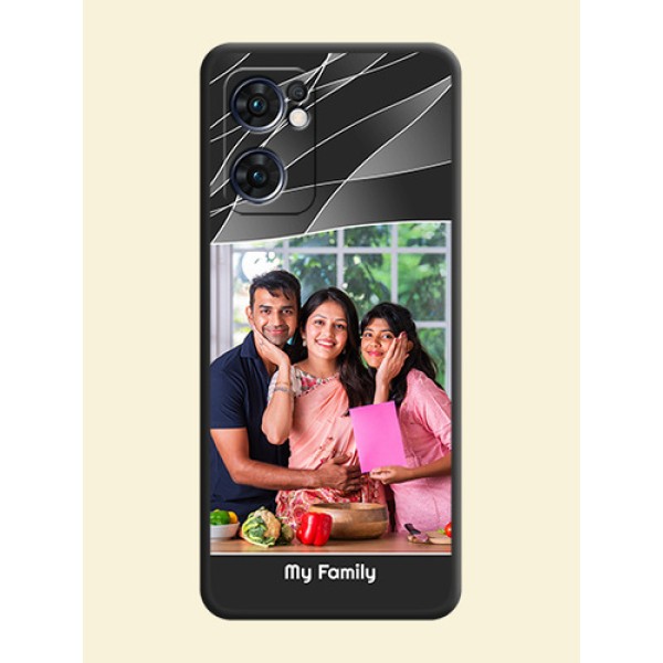 Mixed Wave Lines on Photo on Space Black Soft Matte Mobile Cover - Oppo Reno 7 5G Mixed Wave Lines on Photo on Space Black Soft Matte Mobile Cover - Oppo Reno 7 5G