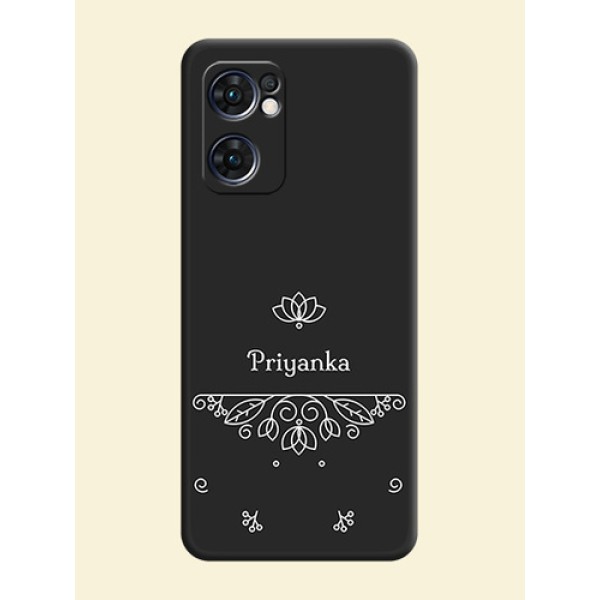 Lotus Garden Custom Text On Space Black Personalized Soft Matte Phone Covers -Oppo Reno 7 5G Lotus Garden Custom Text On Space Black Personalized Soft Matte Phone Covers -Oppo Reno 7 5G