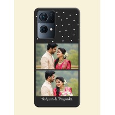 Miniature Love Symbols with Name on Space Black Custom Soft Matte Back Cover - Oppo Reno 7 Pro 5G