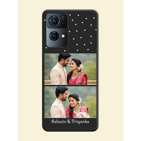 Miniature Love Symbols with Name on Space Black Custom Soft Matte Back Cover - Oppo Reno 7 Pro 5G Miniature Love Symbols with Name on Space Black Custom Soft Matte Back Cover - Oppo Reno 7 Pro 5G