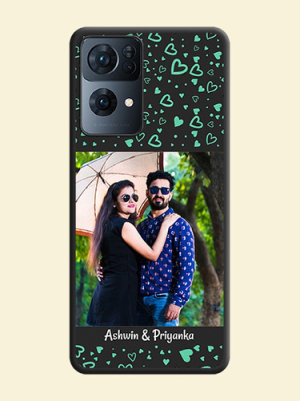 Sea Green Indefinite Love Pattern on Photo on Space Black Soft Matte Mobile Cover - Oppo Reno 7 Pro 5G