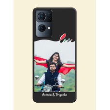 Fall in Love Pattern with Picture on Photo on Space Black Soft Matte Mobile Case - Oppo Reno 7 Pro 5G