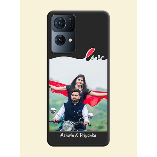 Fall in Love Pattern with Picture on Photo on Space Black Soft Matte Mobile Case - Oppo Reno 7 Pro 5G Fall in Love Pattern with Picture on Photo on Space Black Soft Matte Mobile Case - Oppo Reno 7 Pro 5G