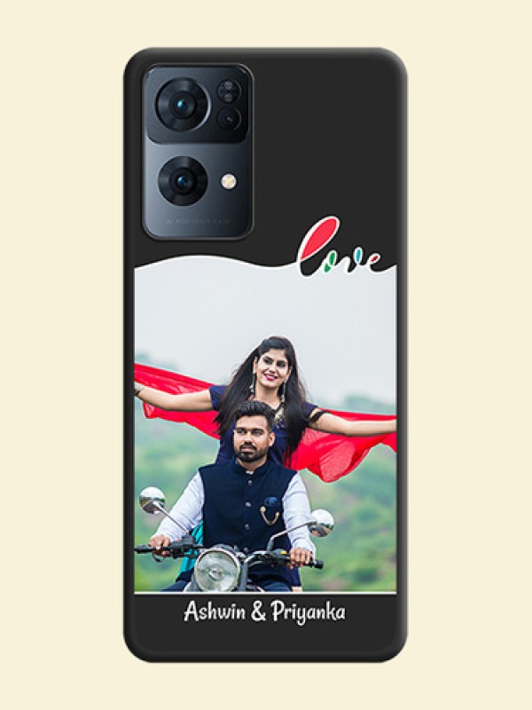 Fall in Love Pattern with Picture on Photo on Space Black Soft Matte Mobile Case - Oppo Reno 7 Pro 5G