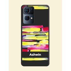 Brush Coloured on Space Black Personalized Soft Matte Phone Covers - Oppo Reno 7 Pro 5G