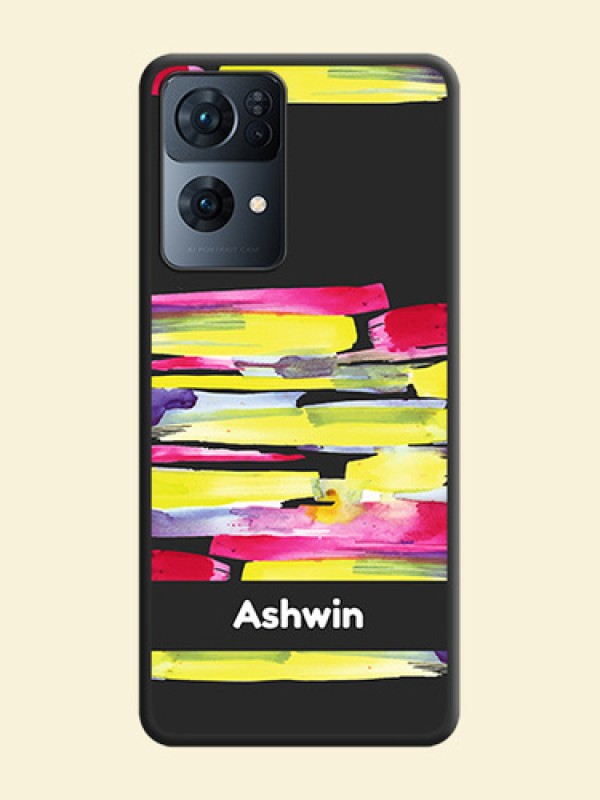 Brush Coloured on Space Black Personalized Soft Matte Phone Covers - Oppo Reno 7 Pro 5G