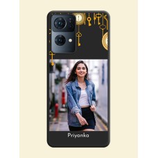 Decorative Design with Text on Space Black Custom Soft Matte Back Cover - Oppo Reno 7 Pro 5G