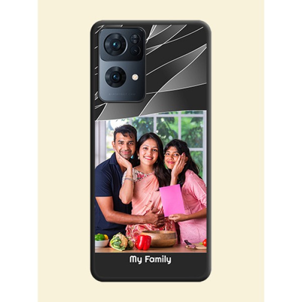 Mixed Wave Lines on Photo on Space Black Soft Matte Mobile Cover - Oppo Reno 7 Pro 5G Mixed Wave Lines on Photo on Space Black Soft Matte Mobile Cover - Oppo Reno 7 Pro 5G