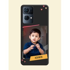 Photo Frame with Triangle Small Dots on Photo on Space Black Soft Matte Back Cover - Oppo Reno 7 Pro 5G