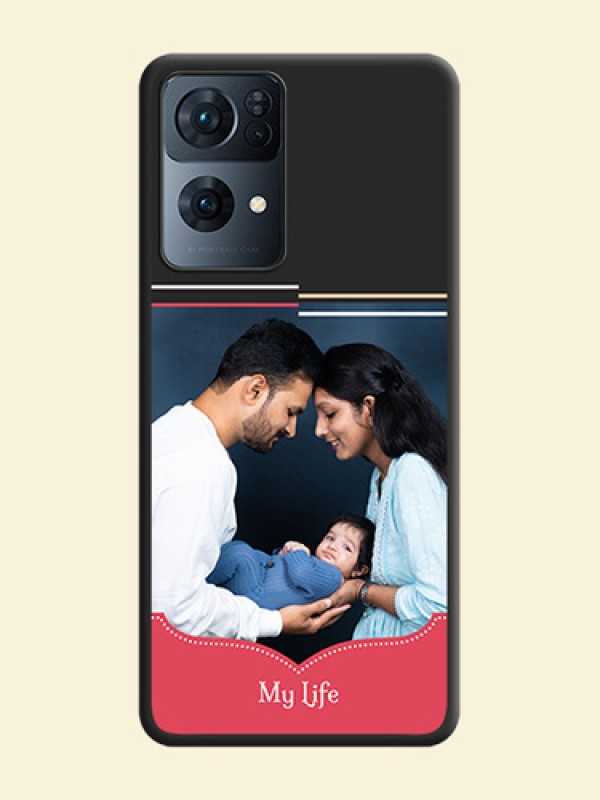 Classic Plain Design with Name on Photo on Space Black Soft Matte Phone Cover - Oppo Reno 7 Pro 5G
