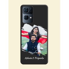 Grunge Brush Strokes on Photo on Space Black Soft Matte Back Cover - Oppo Reno 7 Pro 5G