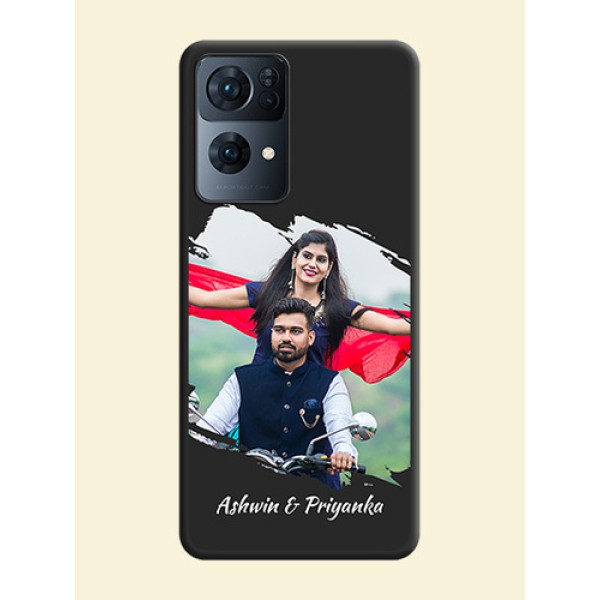 Grunge Brush Strokes on Photo on Space Black Soft Matte Back Cover - Oppo Reno 7 Pro 5G