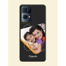 Yellow Triangle on Photo on Space Black Soft Matte Phone Cover - Oppo Reno 7 Pro 5G