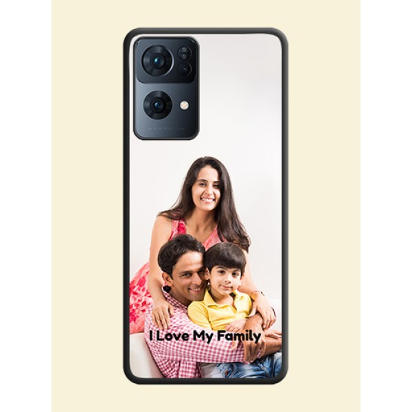 Full Single Pic Upload With Text On Space Black Personalized Soft Matte Phone Covers -Oppo Reno 7 Pro 5G Full Single Pic Upload With Text On Space Black Personalized Soft Matte Phone Covers -Oppo Reno 7 Pro 5G