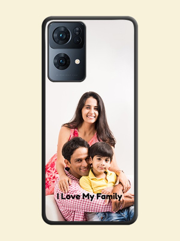 Full Single Pic Upload With Text On Space Black Personalized Soft Matte Phone Covers -Oppo Reno 7 Pro 5G