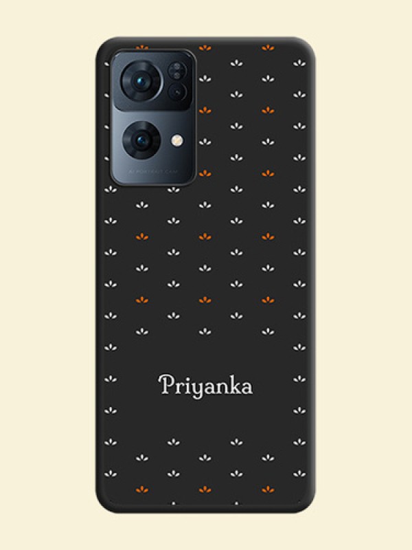Simple Pattern With Custom Text On Space Black Personalized Soft Matte Phone Covers -Oppo Reno 7 Pro 5G