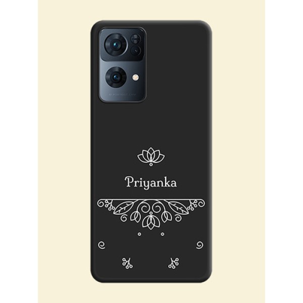 Lotus Garden Custom Text On Space Black Personalized Soft Matte Phone Covers -Oppo Reno 7 Pro 5G Lotus Garden Custom Text On Space Black Personalized Soft Matte Phone Covers -Oppo Reno 7 Pro 5G