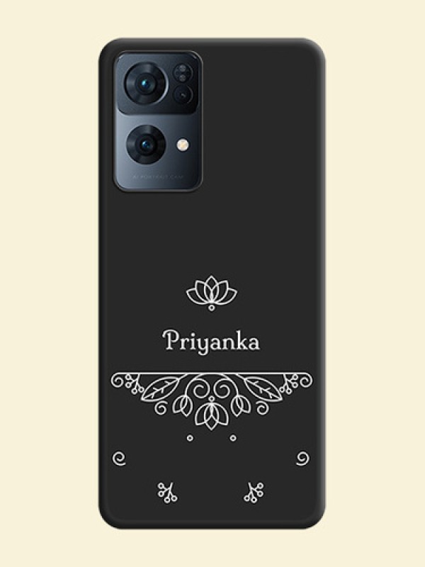 Lotus Garden Custom Text On Space Black Personalized Soft Matte Phone Covers -Oppo Reno 7 Pro 5G