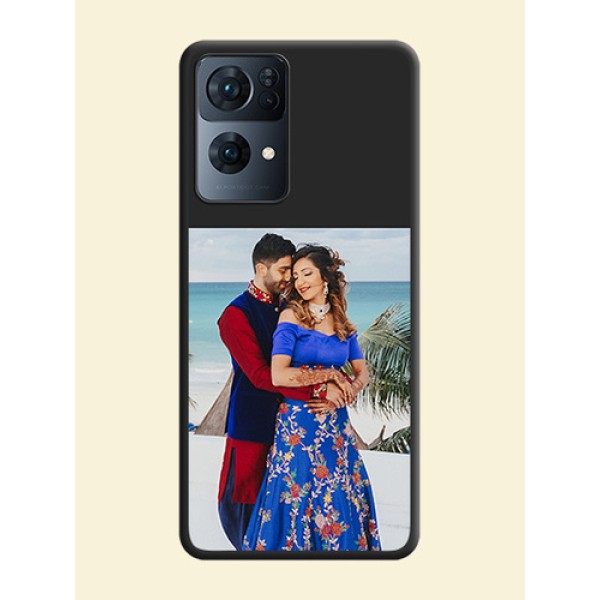 Image Upload With Space Black Color On Custom Soft Matte Mobile Back Cover - Oppo Reno 7 Pro 5G Image Upload With Space Black Color On Custom Soft Matte Mobile Back Cover - Oppo Reno 7 Pro 5G
