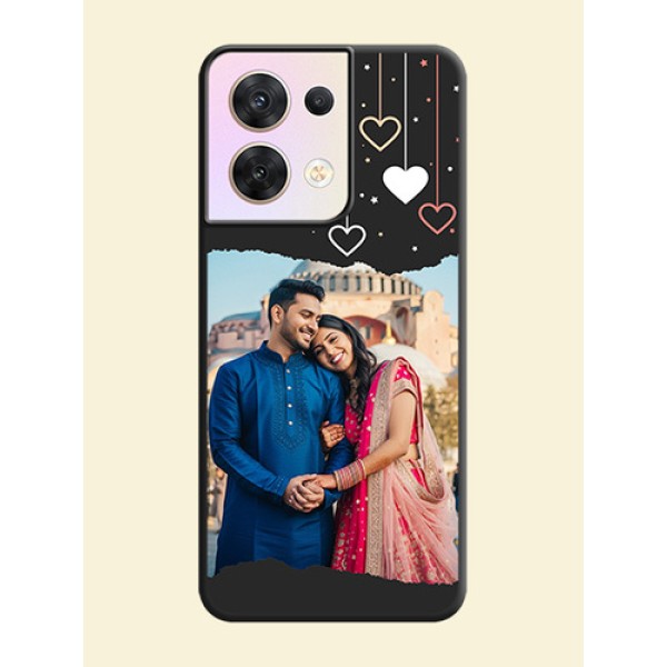 Love Hangings with Splash Wave Picture on Space Black Custom Soft Matte Phone Back Cover - Oppo Reno 8 5G Love Hangings with Splash Wave Picture on Space Black Custom Soft Matte Phone Back Cover - Oppo Reno 8 5G