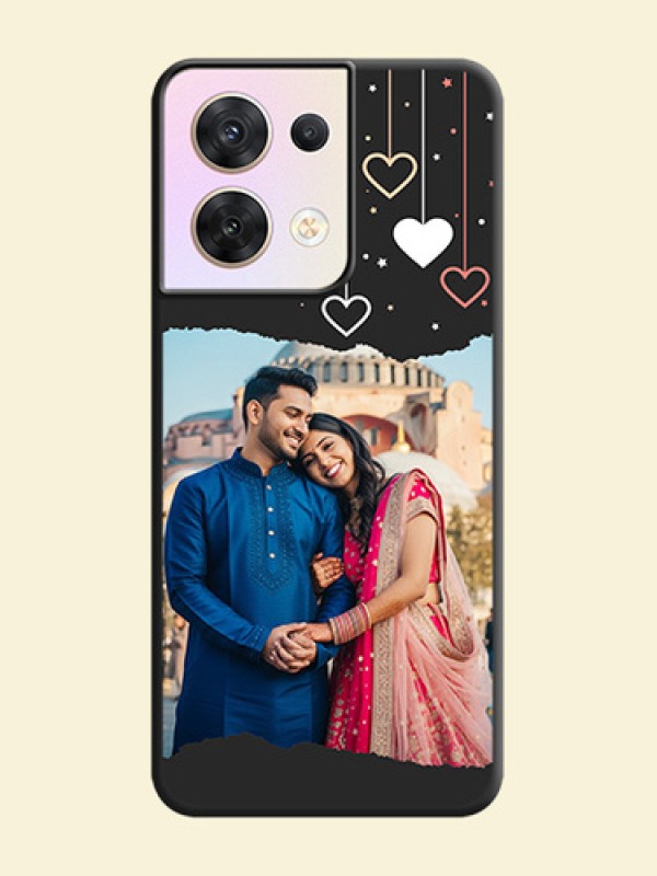 Love Hangings with Splash Wave Picture on Space Black Custom Soft Matte Phone Back Cover - Oppo Reno 8 5G