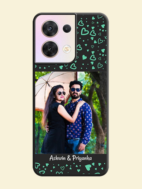 Sea Green Indefinite Love Pattern on Photo on Space Black Soft Matte Mobile Cover - Oppo Reno 8 5G
