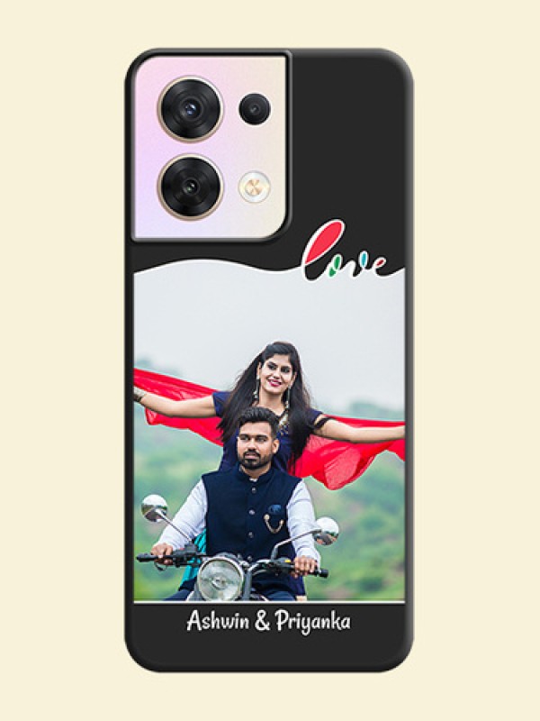 Fall in Love Pattern with Picture on Photo on Space Black Soft Matte Mobile Case - Oppo Reno 8 5G
