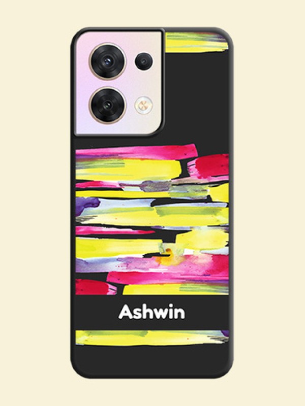 Brush Coloured on Space Black Personalized Soft Matte Phone Covers - Oppo Reno 8 5G