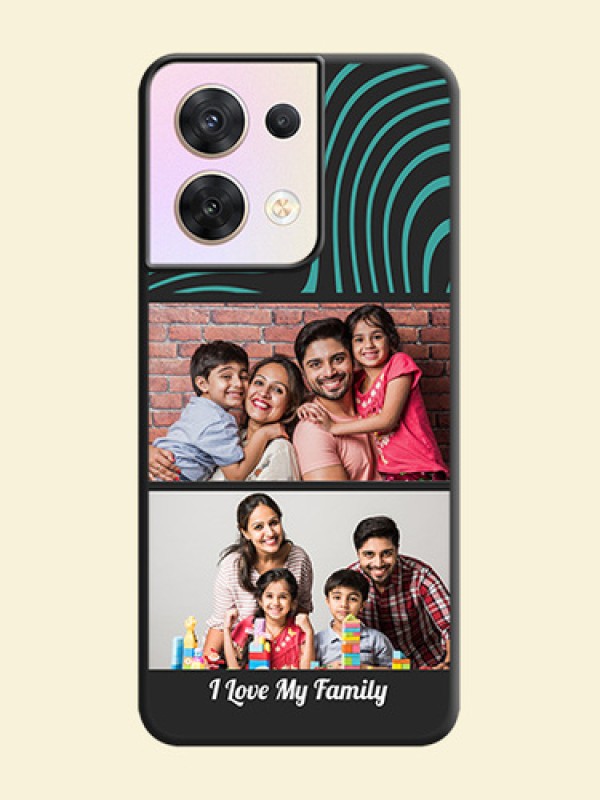 Wave Pattern with 2 Image Holder on Space Black Personalized Soft Matte Phone Covers - Oppo Reno 8 5G