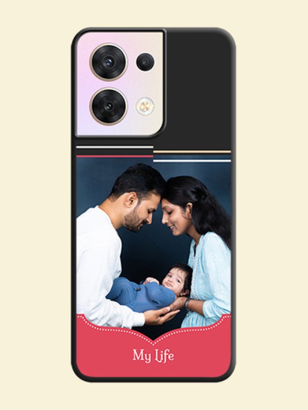 Classic Plain Design with Name on Photo on Space Black Soft Matte Phone Cover - Oppo Reno 8 5G