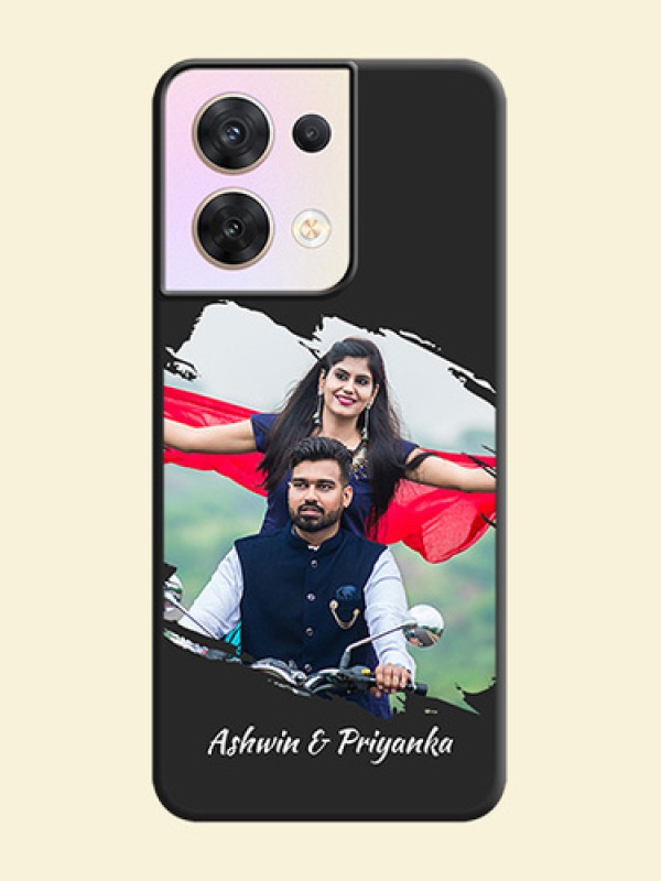 Grunge Brush Strokes on Photo on Space Black Soft Matte Back Cover - Oppo Reno 8 5G