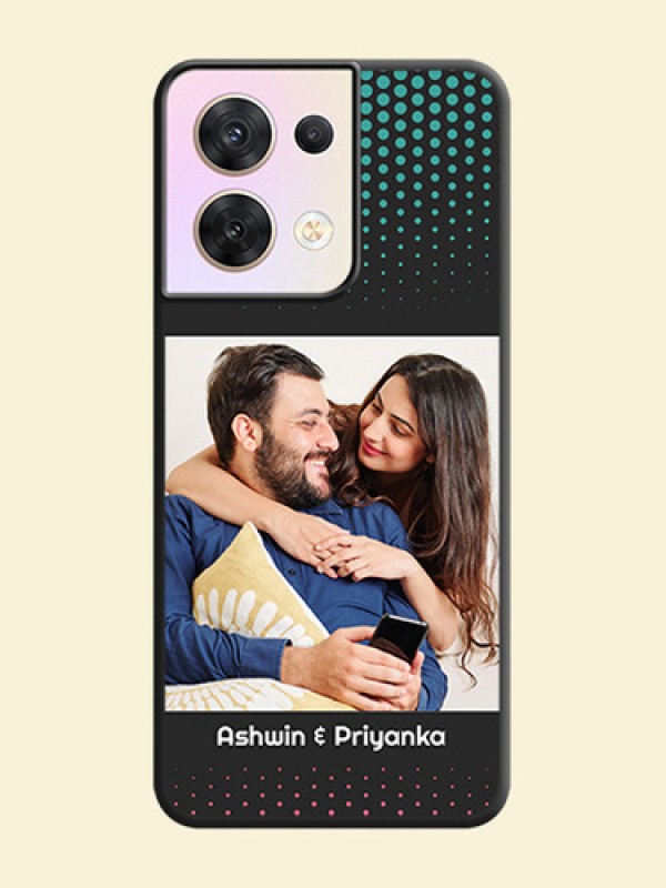 Faded Dots with Grunge Photo Frame and Text on Space Black Custom Soft Matte Phone Cases - Oppo Reno 8 5G