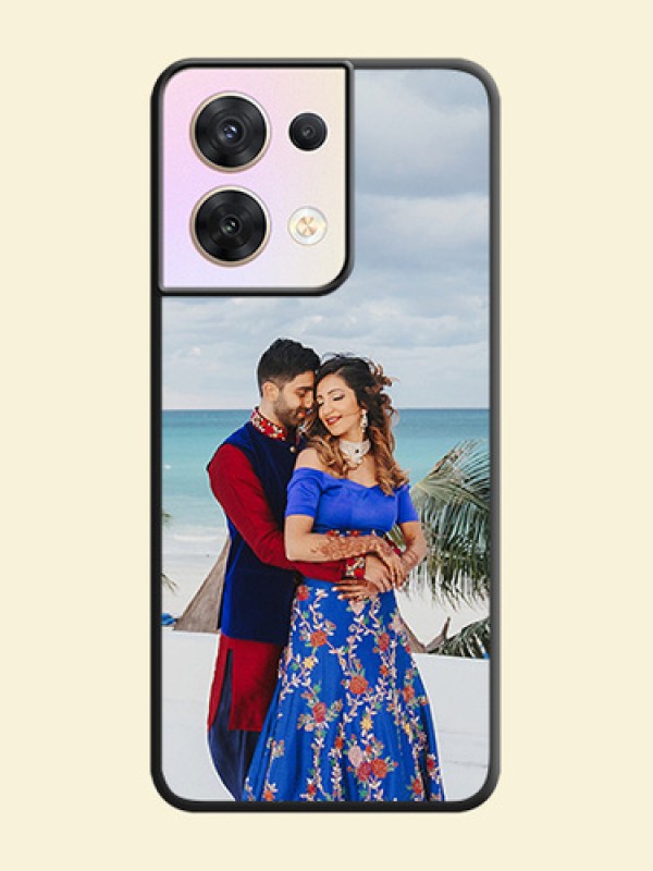 Full Single Pic Upload On Space Black Personalized Soft Matte Phone Covers -Oppo Reno 8 5G