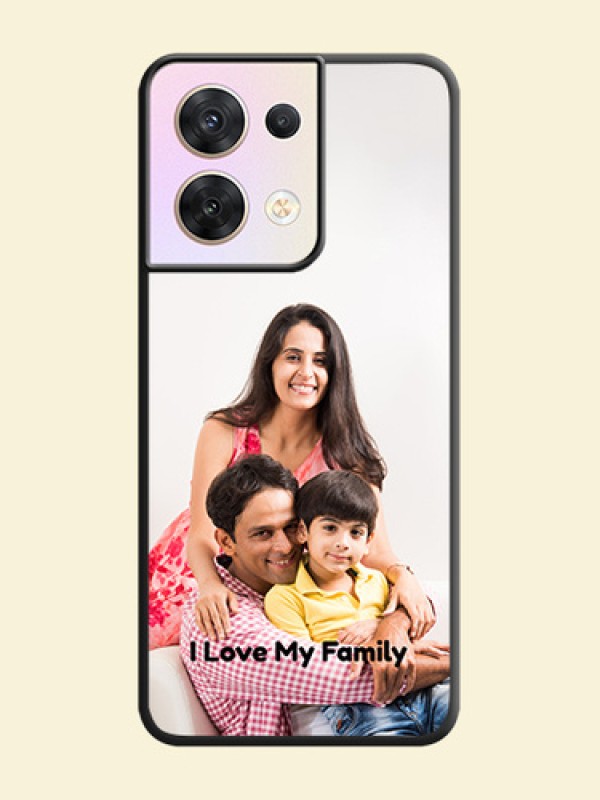 Full Single Pic Upload With Text On Space Black Personalized Soft Matte Phone Covers -Oppo Reno 8 5G