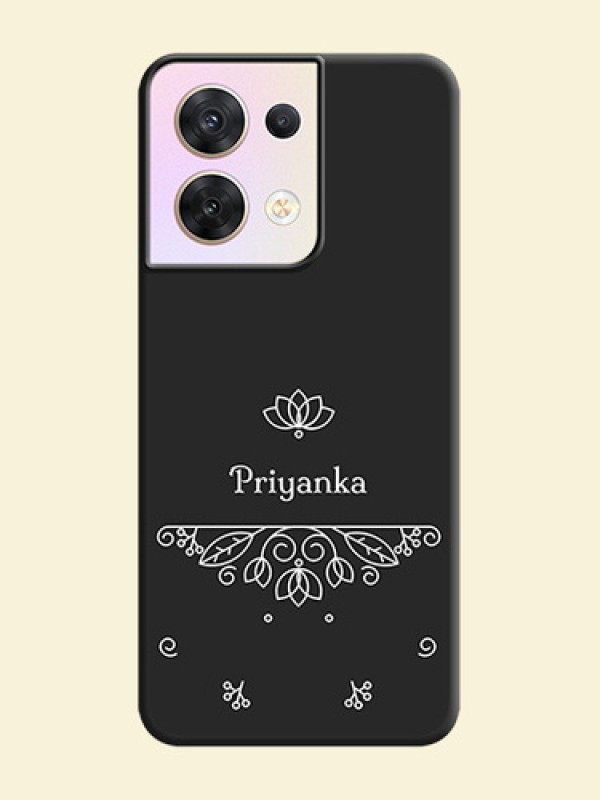 Lotus Garden Custom Text On Space Black Personalized Soft Matte Phone Covers -Oppo Reno 8 5G