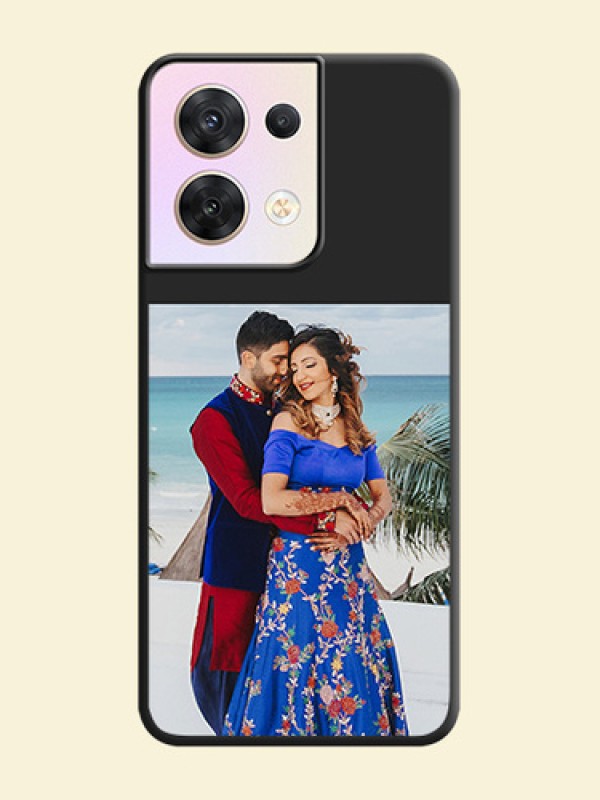 Image Upload With Space Black Color On Custom Soft Matte Mobile Back Cover - Oppo Reno 8 5G