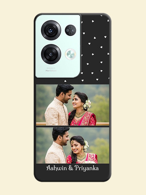 Miniature Love Symbols with Name on Space Black Custom Soft Matte Back Cover - Oppo Reno 8 Pro 5G