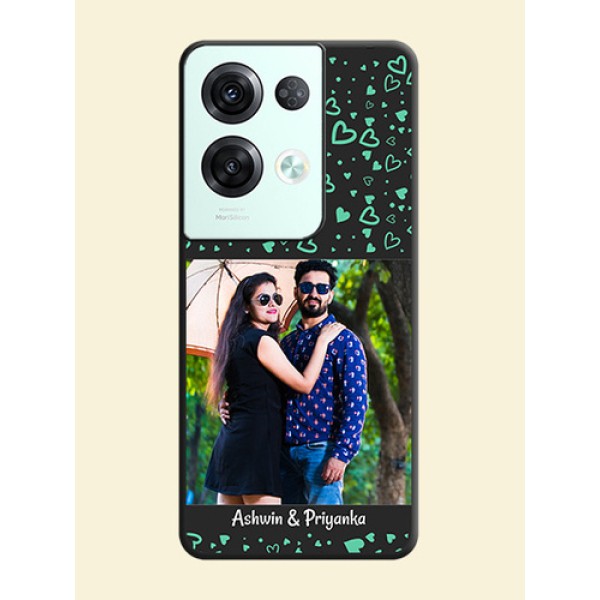 Sea Green Indefinite Love Pattern on Photo on Space Black Soft Matte Mobile Cover - Oppo Reno 8 Pro 5G Sea Green Indefinite Love Pattern on Photo on Space Black Soft Matte Mobile Cover - Oppo Reno 8 Pro 5G