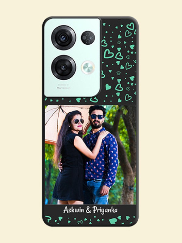 Sea Green Indefinite Love Pattern on Photo on Space Black Soft Matte Mobile Cover - Oppo Reno 8 Pro 5G