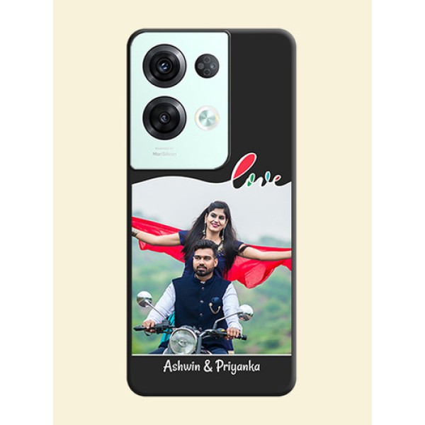 Fall in Love Pattern with Picture on Photo on Space Black Soft Matte Mobile Case - Oppo Reno 8 Pro 5G Fall in Love Pattern with Picture on Photo on Space Black Soft Matte Mobile Case - Oppo Reno 8 Pro 5G