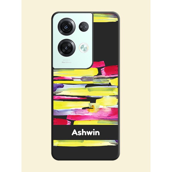 Brush Coloured on Space Black Personalized Soft Matte Phone Covers - Oppo Reno 8 Pro 5G Brush Coloured on Space Black Personalized Soft Matte Phone Covers - Oppo Reno 8 Pro 5G