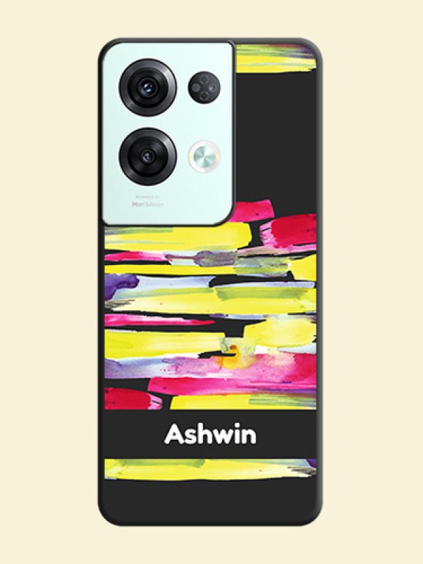 Brush Coloured on Space Black Personalized Soft Matte Phone Covers - Oppo Reno 8 Pro 5G