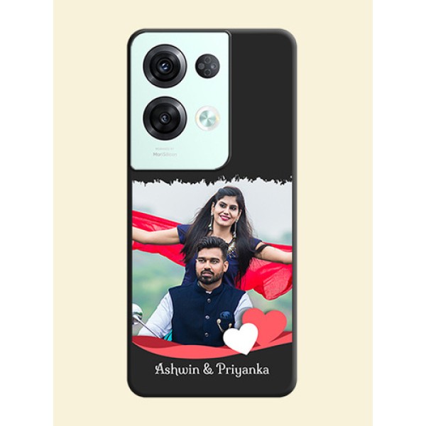 Pin Color Love Shaped Ribbon Design with Text on Space Black Custom Soft Matte Phone Back Cover - Oppo Reno 8 Pro 5G Pin Color Love Shaped Ribbon Design with Text on Space Black Custom Soft Matte Phone Back Cover - Oppo Reno 8 Pro 5G