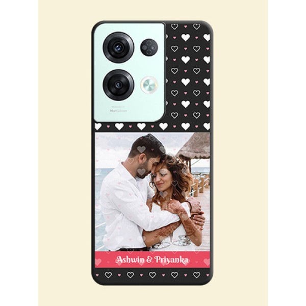White Color Love Symbols with Text Design on Photo on Space Black Soft Matte Phone Cover - Oppo Reno 8 Pro 5G White Color Love Symbols with Text Design on Photo on Space Black Soft Matte Phone Cover - Oppo Reno 8 Pro 5G