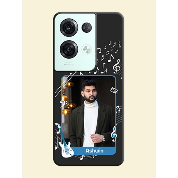 Musical Theme Design with Text on Photo on Space Black Soft Matte Mobile Case - Oppo Reno 8 Pro 5G Musical Theme Design with Text on Photo on Space Black Soft Matte Mobile Case - Oppo Reno 8 Pro 5G