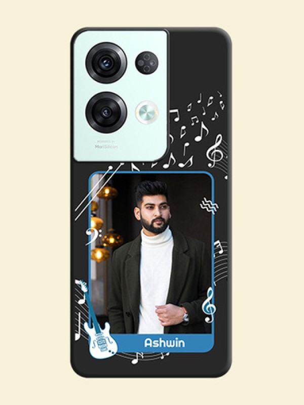 Musical Theme Design with Text on Photo on Space Black Soft Matte Mobile Case - Oppo Reno 8 Pro 5G